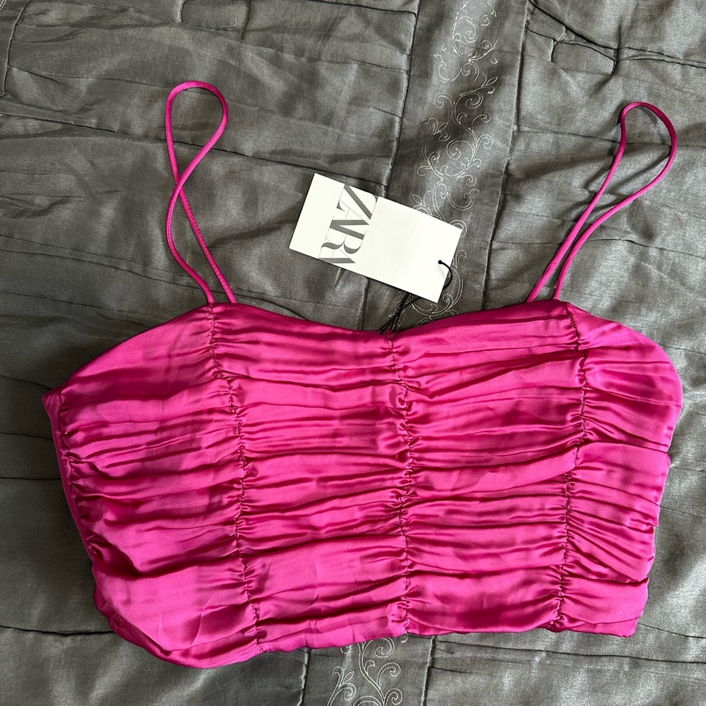 Zara top NWT pink crop top